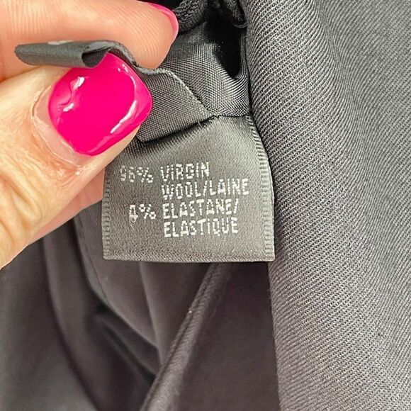 Lafayette 148 Virgin Wool Wrap Front Blazer Black Women Size 10 - Picture 4 of 6